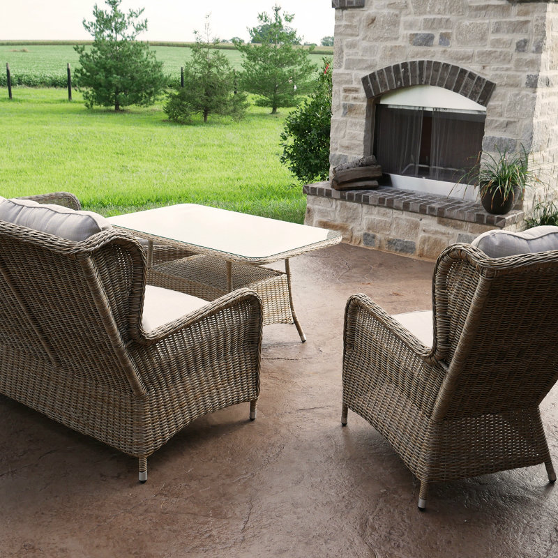 Charleston Way 5-Piece Outdoor Wicker Patio Sofa Set With Table