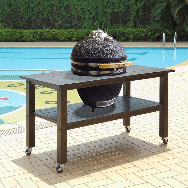Duluth Forge 21 Inch Kamado Grill With Table - Antique Grey