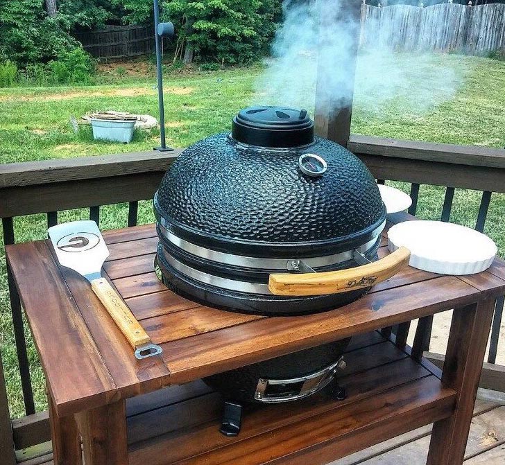 Duluth Forge Kamado Grill with Table