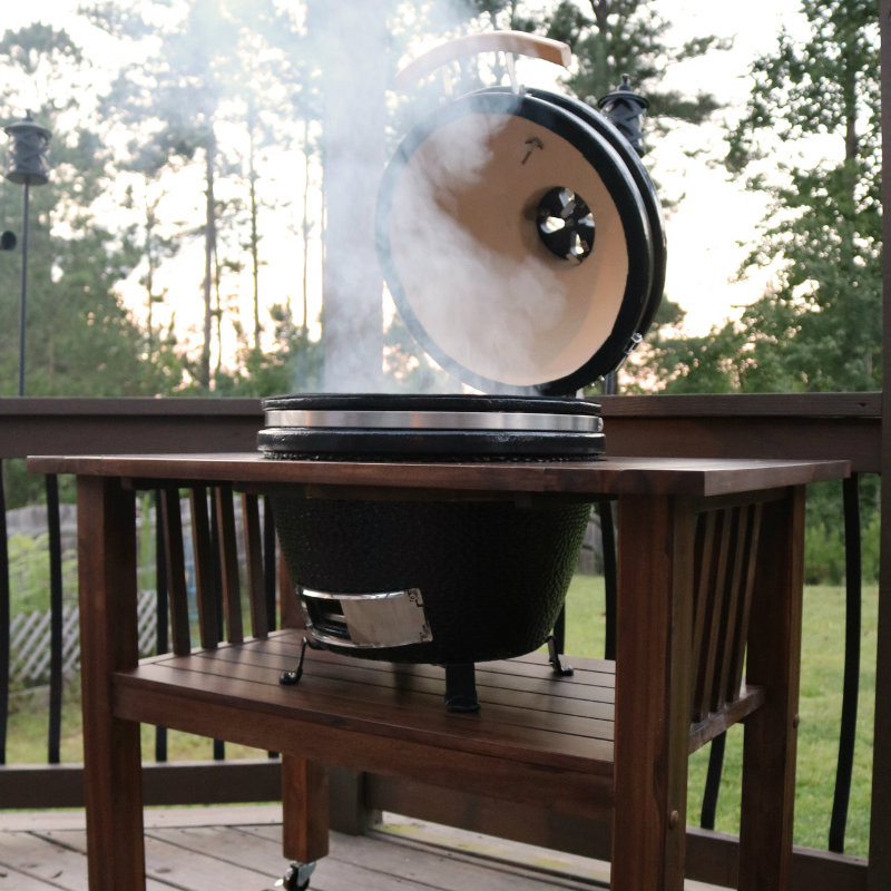 The Duluth Forge Kamado Grill is also a smoker